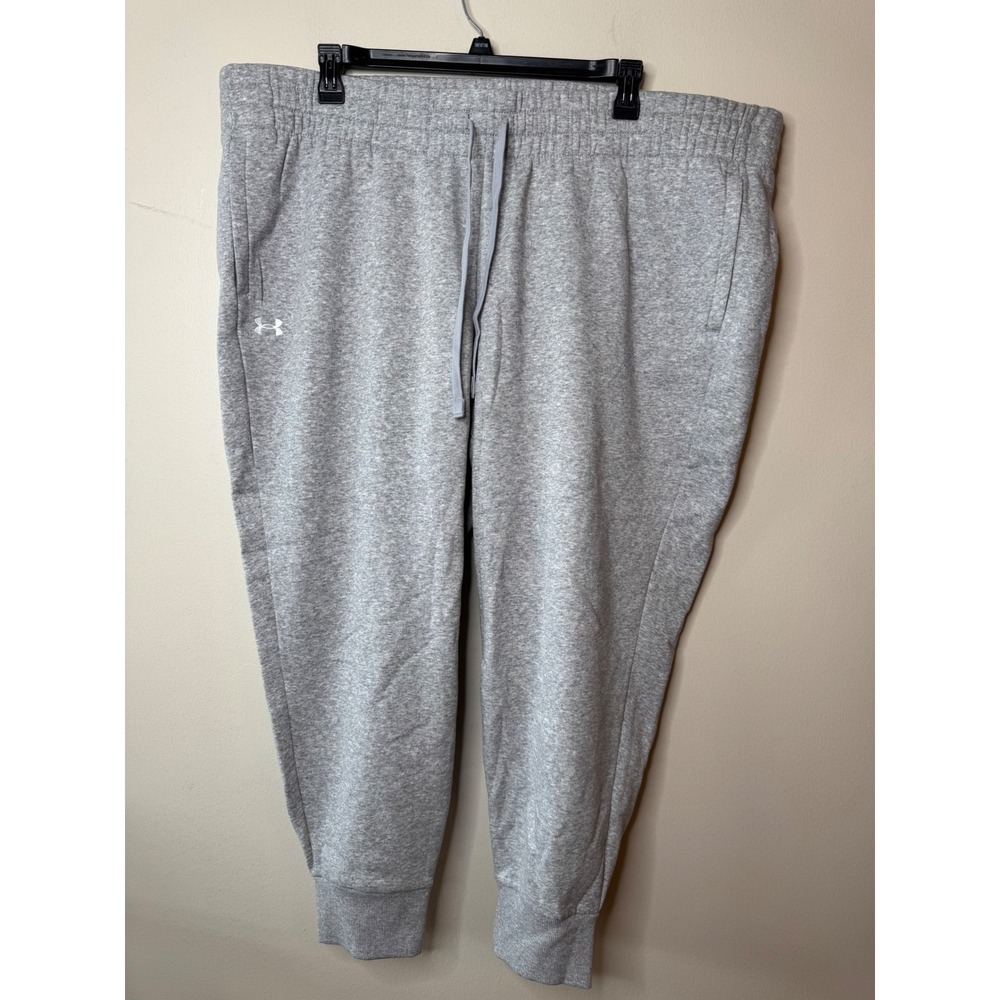 Under Armour Womens Rival Fleece Joggers Grey Heather Loose Fit